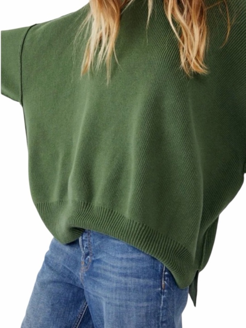 Free People Easy Street Oversized Tunic Sweater in Sea Garden Green